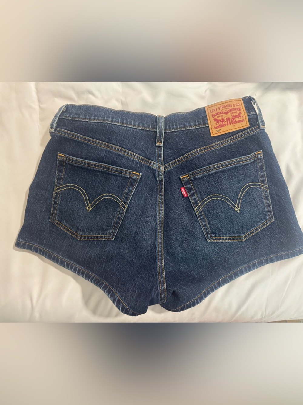 Levi's Dark Indigo Denim Women's High-Rise Cutoff Shorts